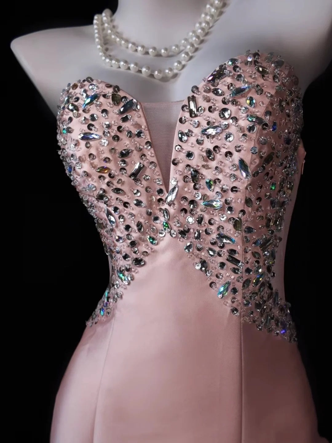 Sweetheart Pink Mermaid Satin Formal Prom Dress Evening Gowns   P1934