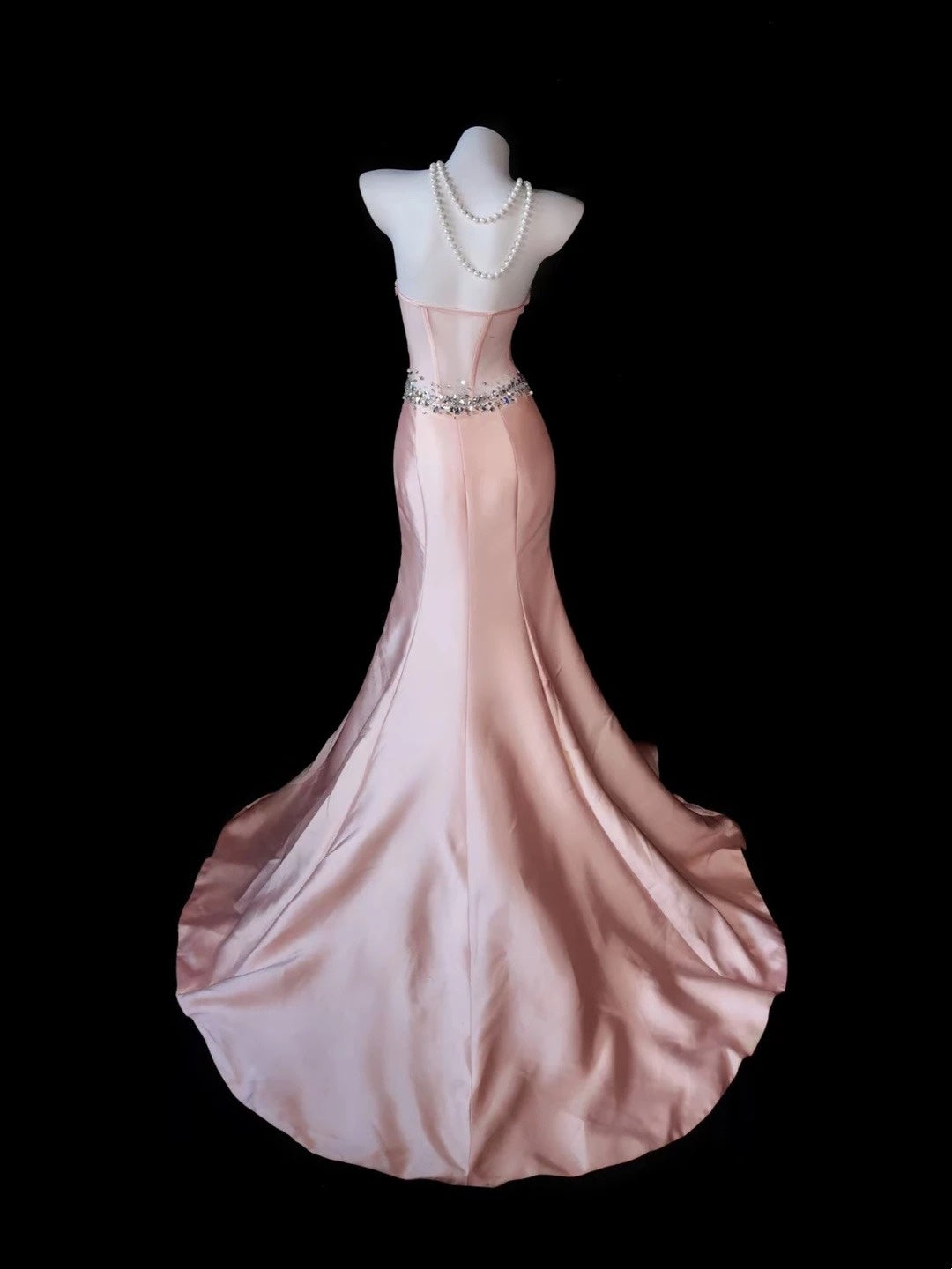 Sweetheart Pink Mermaid Satin Formal Prom Dress Evening Gowns   P1934