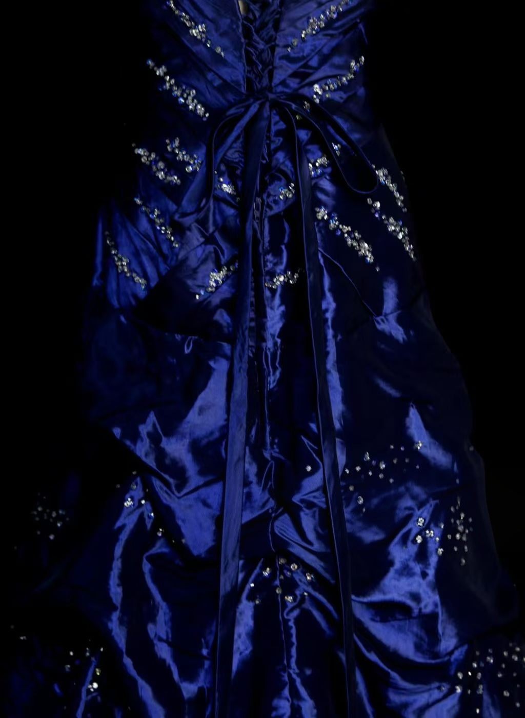 Sweetheart Royal Blue Beaded Formal Prom Dress Retro Evening Gowns   P2098