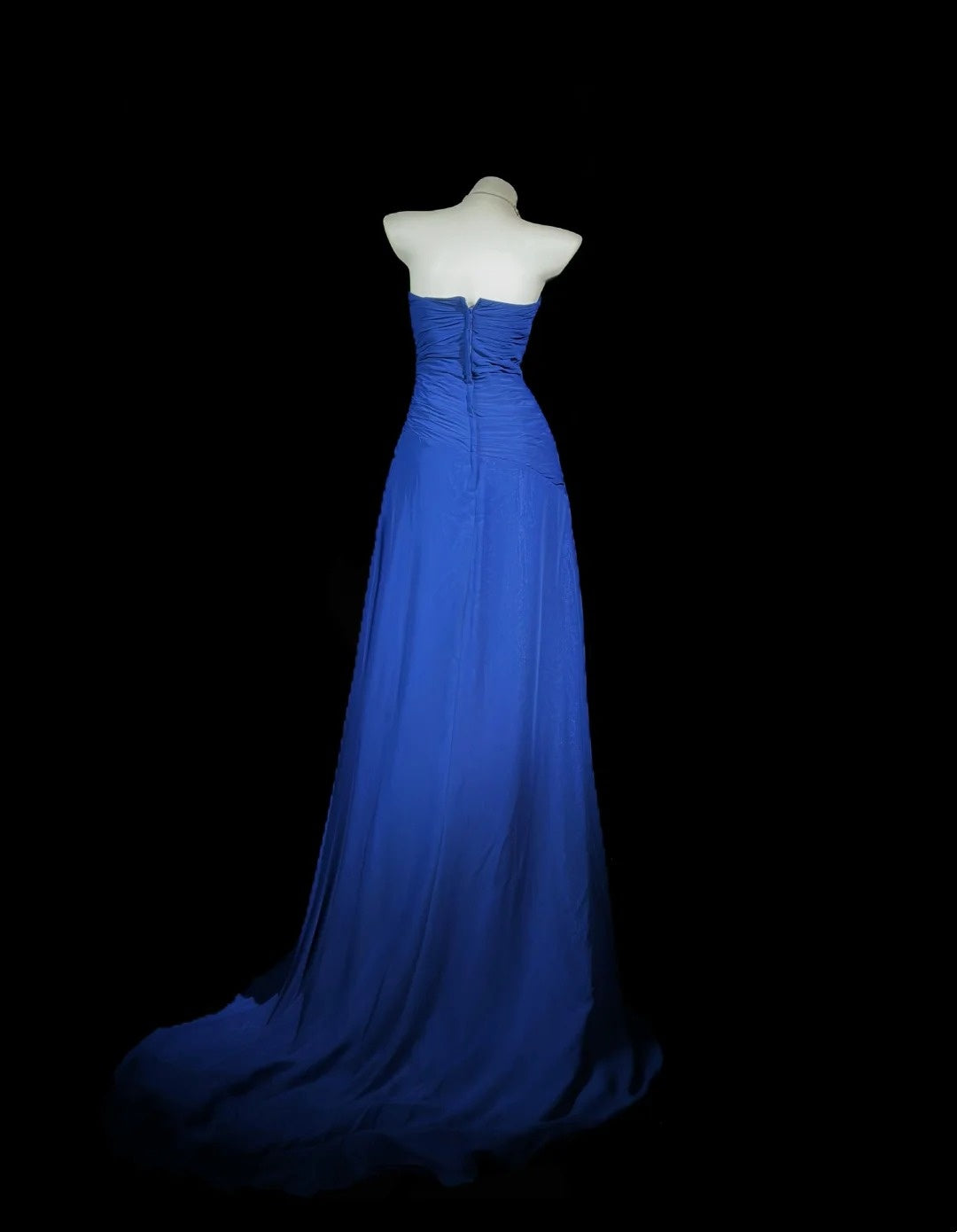 Sweetheart Royal Blue Chiffon Prom Dress Retro Formal Evening Dress  P1297