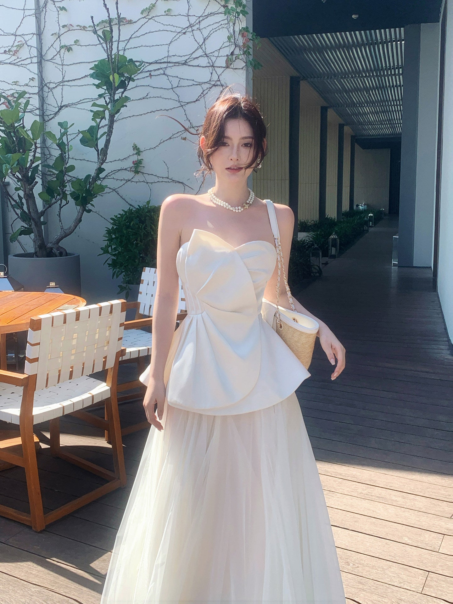 Sweetheart Satin Tulle A Line Formal Dress  P683