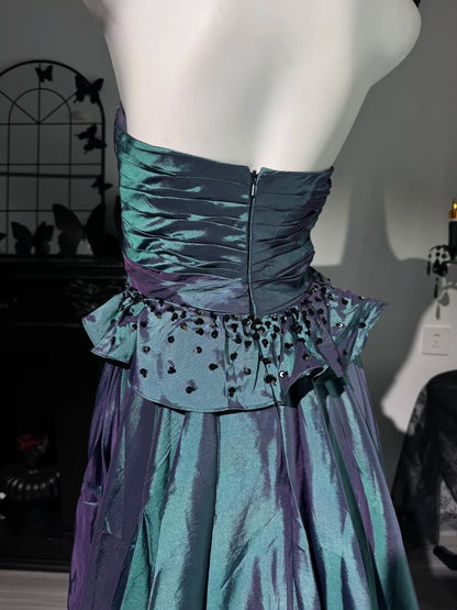 Sweetheart Taffeta Retro Formal Prom Dress Teal Evening Gowns   P1931