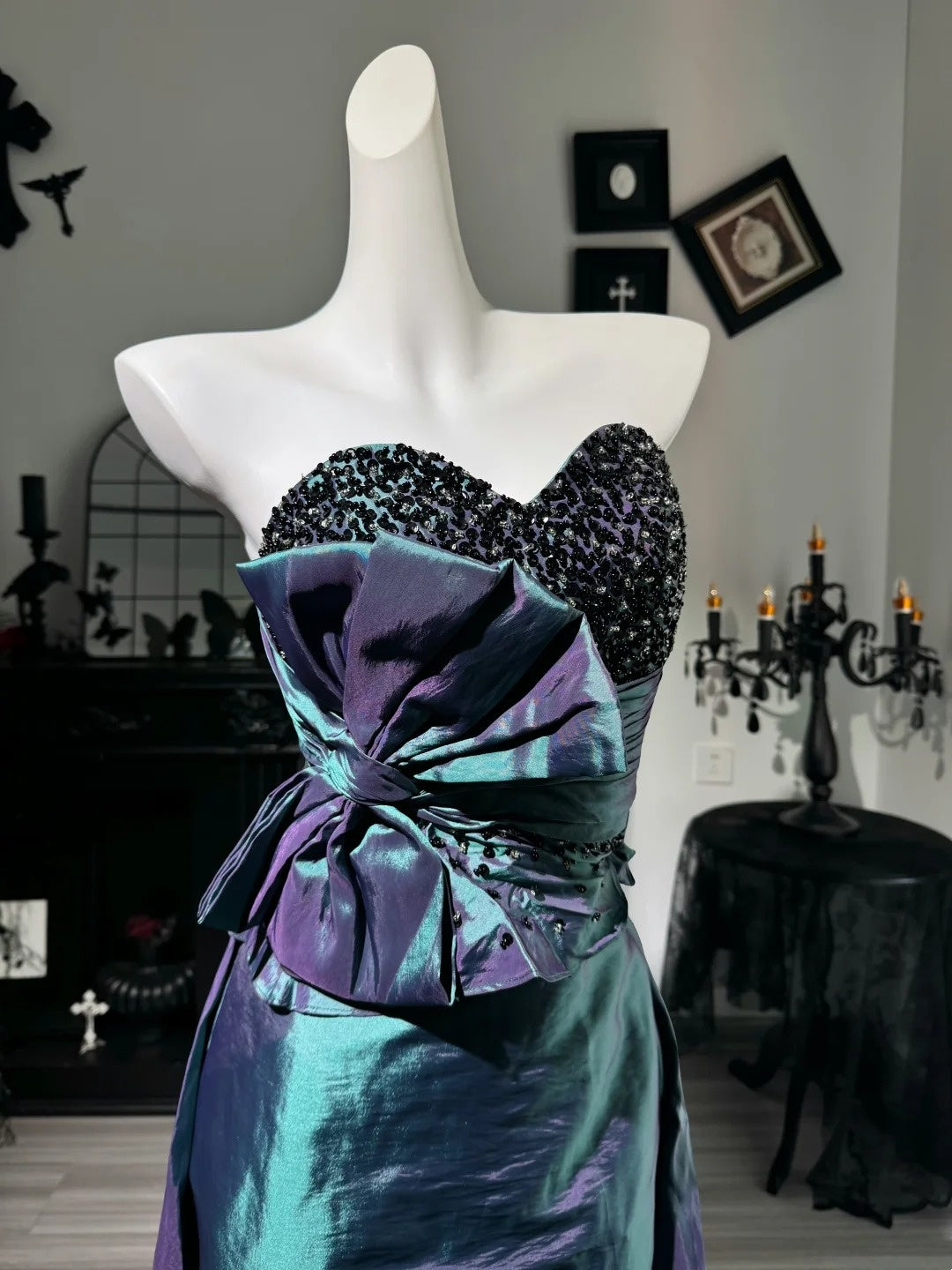 Sweetheart Taffeta Retro Formal Prom Dress Teal Evening Gowns   P1931
