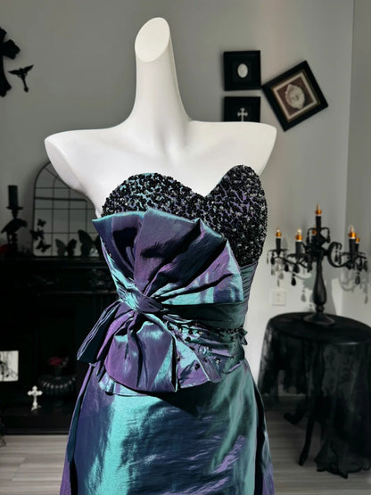 Sweetheart Taffeta Retro Formal Prom Dress Teal Evening Gowns   P1931