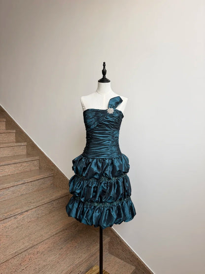 Turquoise A Line Short Homecoming Dress Retro Birthday Dress  P1293