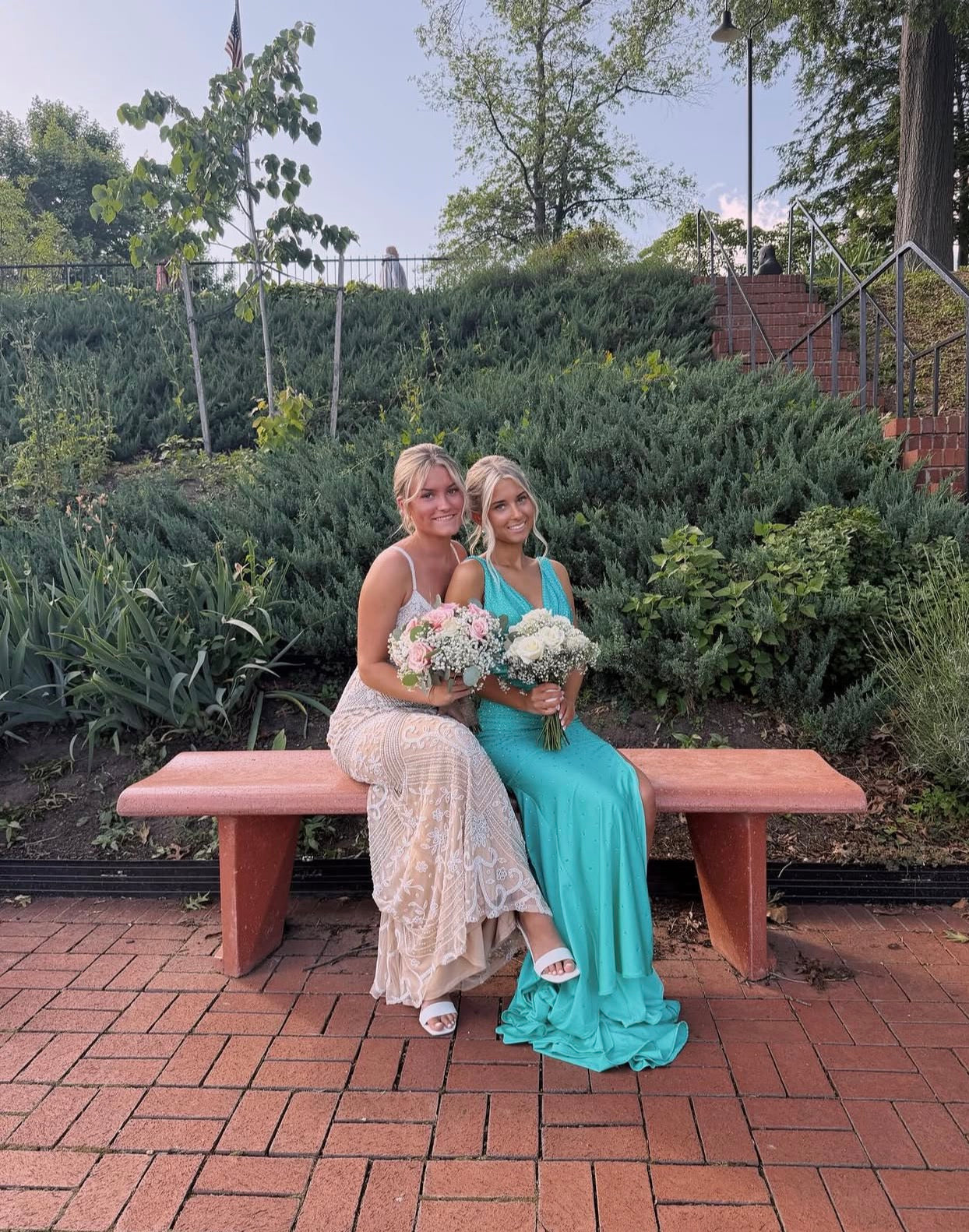 V Neck Tiffany Blue Satin Prom Dress Open Mermaid Evening Dress  P1604
